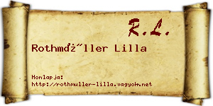Rothmüller Lilla névjegykártya